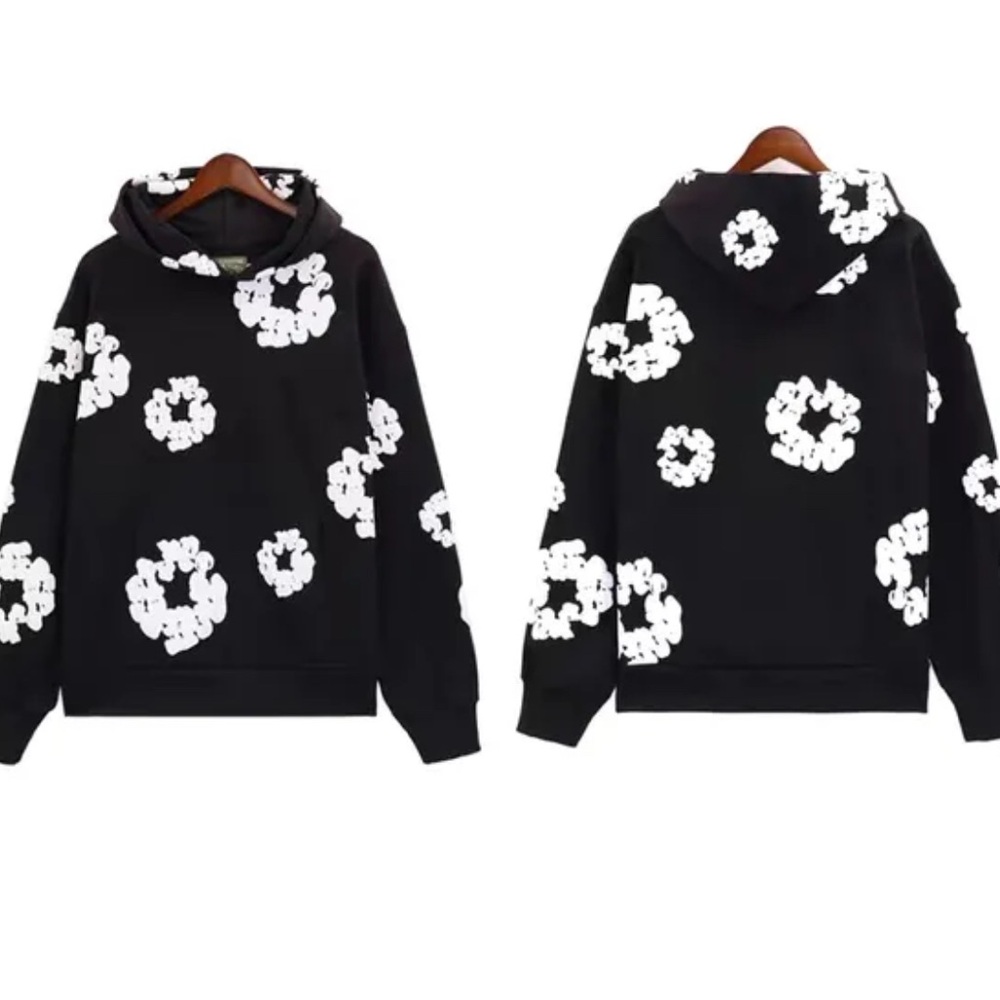 Floral Black and White Women's Hoodie